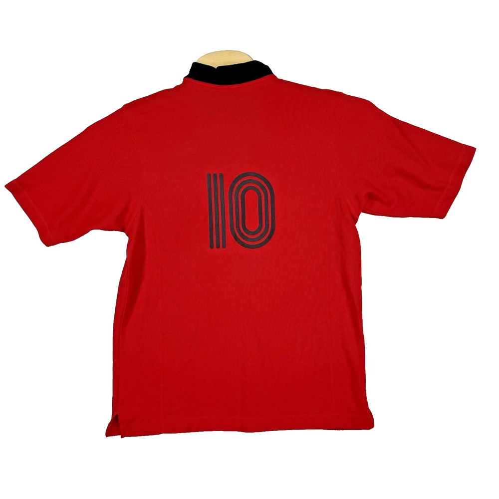 Team Spirit Polo Shirt Mens M Red Manchester England Soccer Sport 10 NWT - Picture 3 of 8